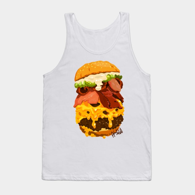 Cheeseburger with bacon Tank Top by Anydudl